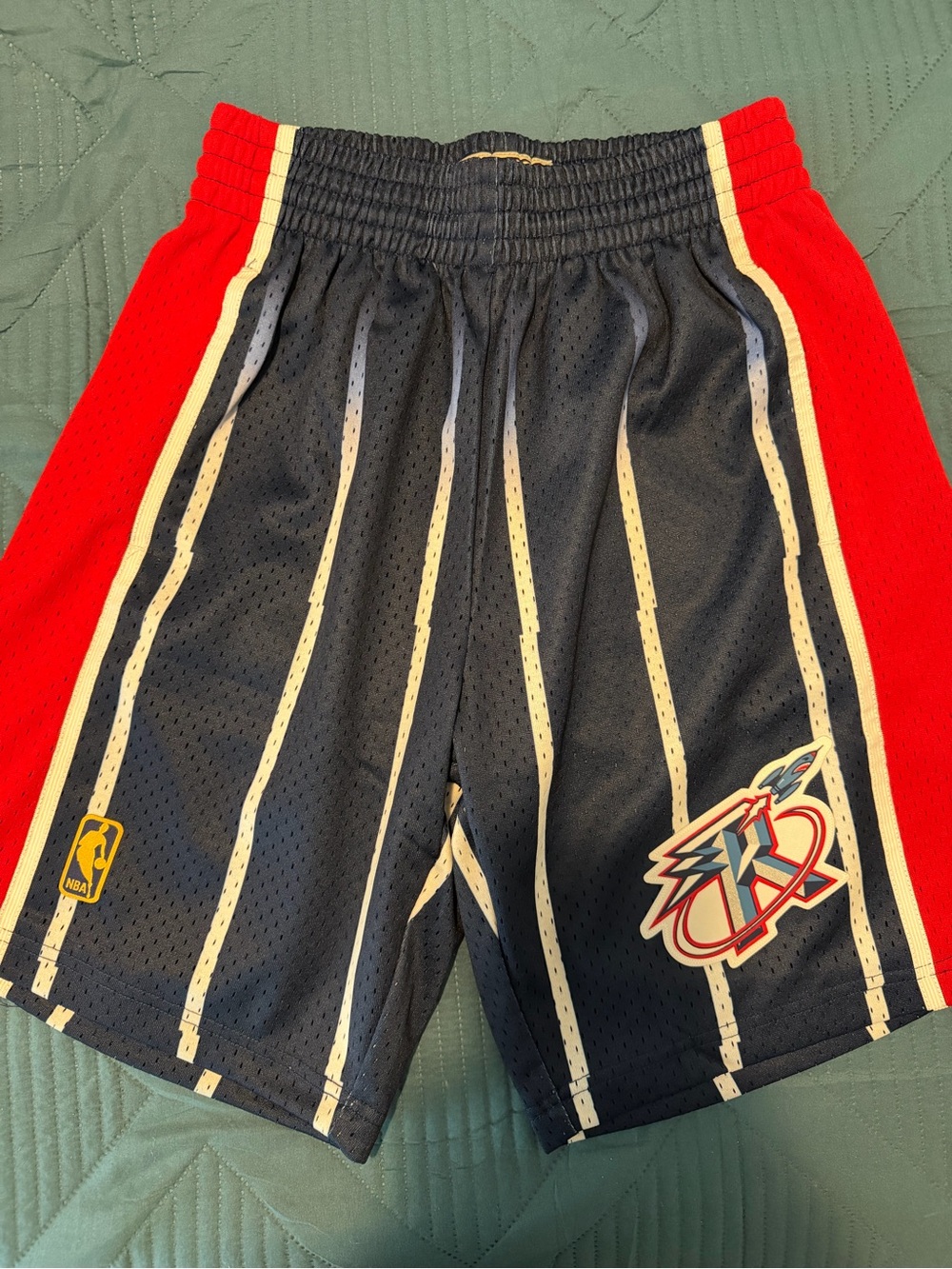Mitchell & Ness Navy, Red & White Rockets Athletic Shorts
